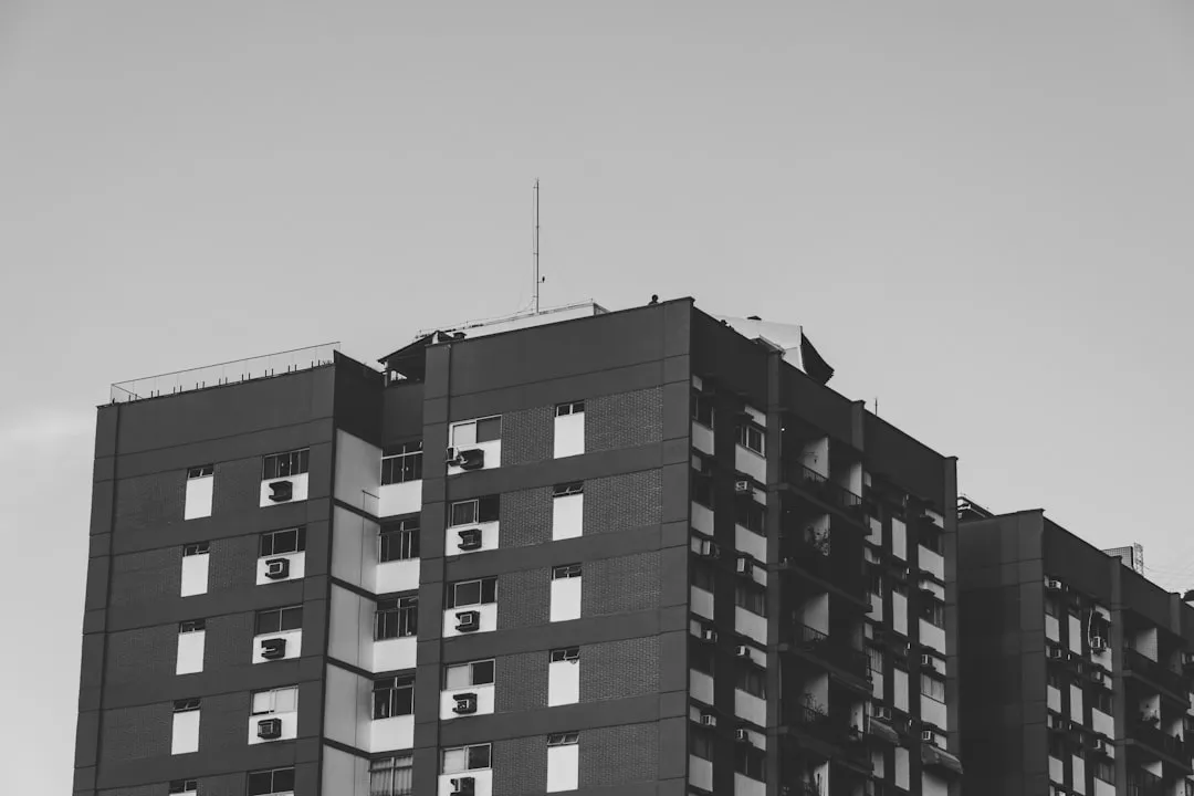 A tall building against a clear sky.